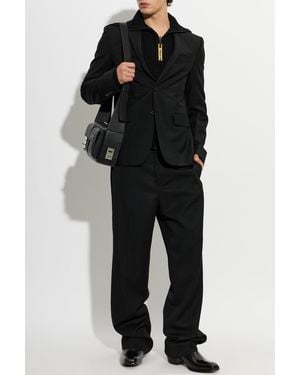 Fendi Wool Blazer With Open Lapels - Black