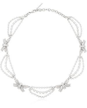 Alessandra Rich Necklace With Crystals - White