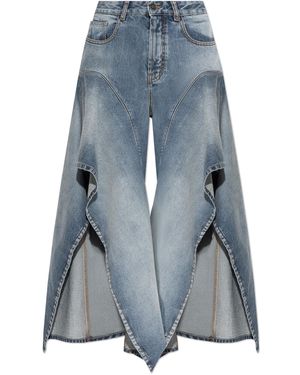 Alaïa Asymmetrical Jeans With A 'Vintage' Effect - Blue
