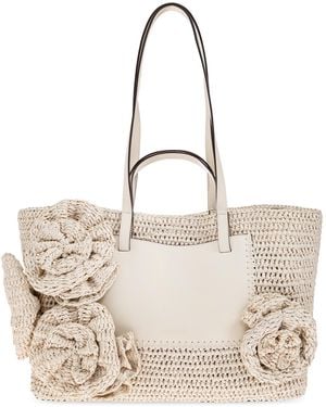 Ulla Johnson 'Lali Floral' Shopper Bag - Natural