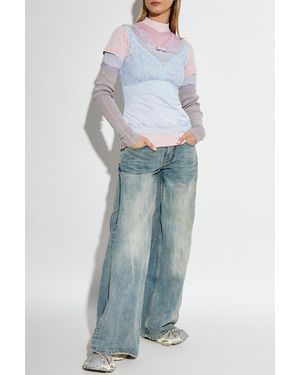 Balenciaga Top With Stand-Up Collar - Blue