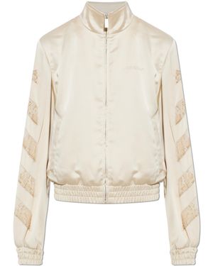 Off-White c/o Virgil Abloh Satin Jacket With Lace Inserts - White