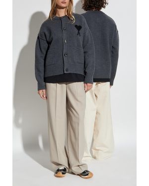 Ami Paris Cardigan With Pockets - Blue
