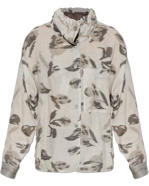 Emporio Armani Linen Shirt With Pocket - White