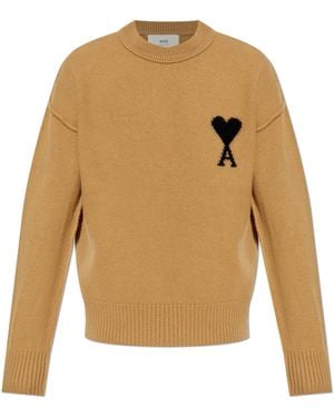 Ami Paris Wool Jumper - Natural