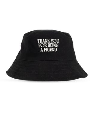 Ami Paris Hat With Embroidered Lettering - Black