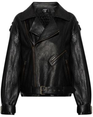 Balmain Leather Jacket - Black