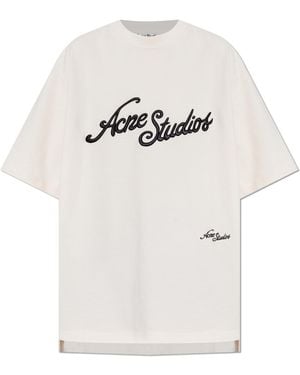 Acne Studios T-Shirt With Embroidered Logo - White