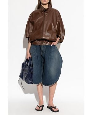 Balenciaga Leather Jacket - Brown