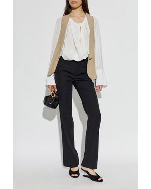 Balmain Wool Pleated Pants - Blue