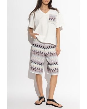 Akep Shorts With Lurex Thread - White