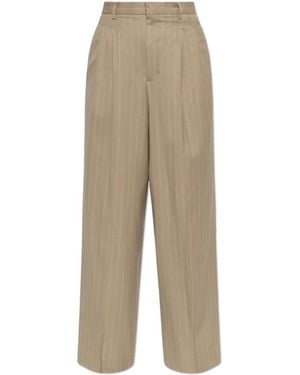 Ami Paris Wool Wide-Leg Pants - Natural