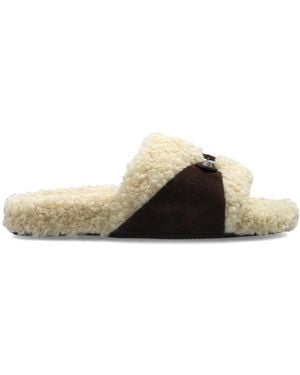 Balenciaga Fur Slides - Natural