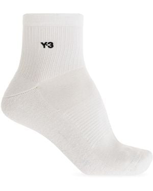 Y-3 Socks With Logo - White