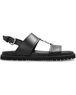 Versace Leather Sandals - Black