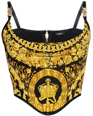 Versace Corset With 'Barocco' Motif - Yellow