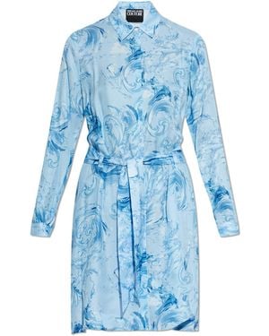 Versace Jeans Couture Dress With Belt - Blue