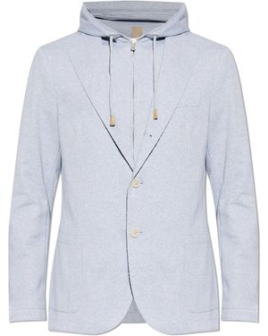 Eleventy Jacket With Detachable Hood - Blue