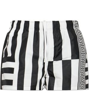 Versace Striped Swim Shorts - Black