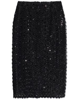 ROTATE BIRGER CHRISTENSEN Sequin Skirt - Black