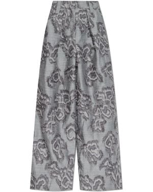 Ganni Trousers With 'Vintage' Effect - Grey