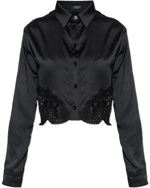 Versace Shirt With Lace Inserts - Black