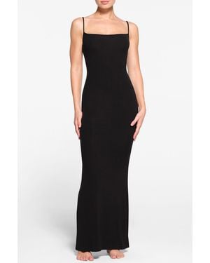 Skims Long Dress With Straps - Black