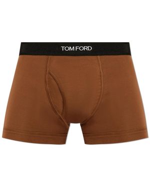 Tom Ford Boxer Shorts With Logo - Brown