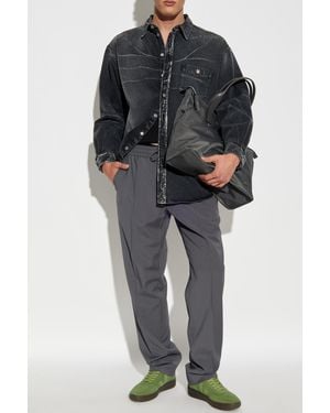 Moschino Denim Shirt With Logo - Black
