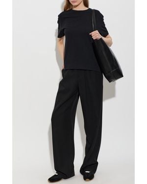 TOTEME T-Shirt With Embroidered Logo - Black