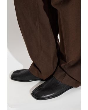 Maison Margiela Leather Shoes With 'Tabi' Cut-Out - Brown