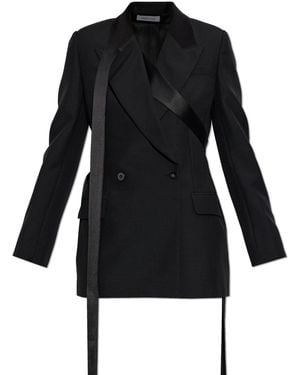 McQueen Wool Double-Breasted Blazer - Black