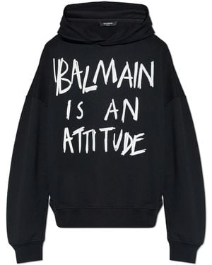 Balmain Sweatshirt With Printed Logo - Black