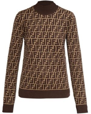 Fendi Turtleneck Top - Brown
