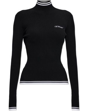 Off-White c/o Virgil Abloh Ribbed Turtleneck Top - Black