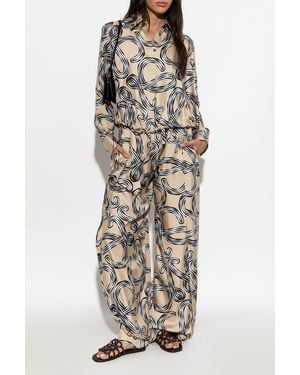 Loewe Silk Shirt With Print - Natural