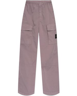 Stone Island 'Cargo' Trousers With Logo Patch - Purple