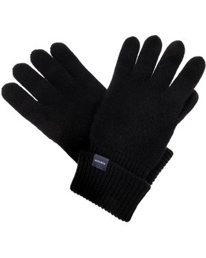 Woolrich Wool Gloves With Sewn-On Logo - Black