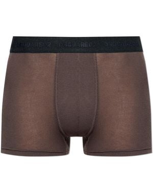 DSquared² Boxers With Logo - Brown