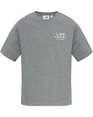 LAB C.O. OFF WHITE Printed Logo T-Shirt - Grey