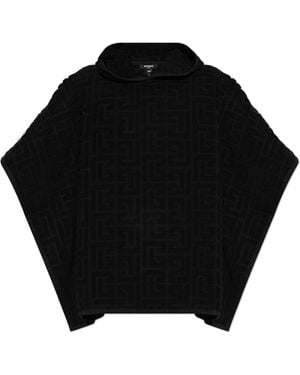 Balmain Cotton Poncho - Black