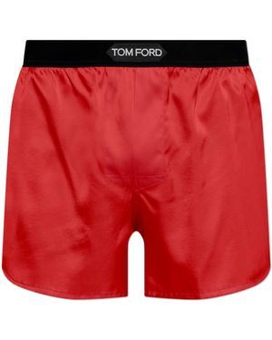 Tom Ford Silk Lingerie Shorts - Red