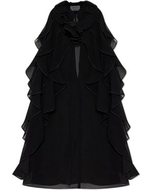 McQueen Silk Transparent Top - Black