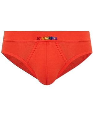 DSquared² Briefs With Logo - Red