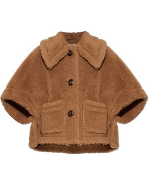 Max Mara Poncho Made Of Camel Wool, - Brown