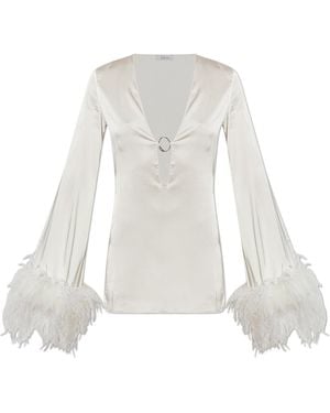 Oséree Feather Dress - White