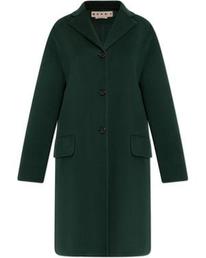 Marni Coat With Worn Lapels - Green