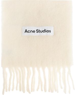 Acne Studios Scarf With Logo - Natural