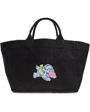 Ganni Shopper-type Bag, - Black