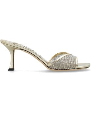 Jimmy Choo 'Skye' Heeled Mules - Metallic